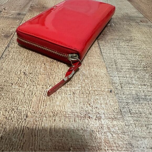 Kate Spade Red Patent Leather Zip Around Wallet - Picture 5 of 15